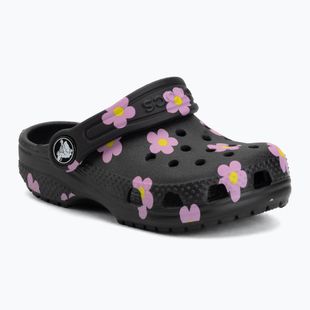 Vaikiškos šlepetės Crocs Classic Flower 212671 black