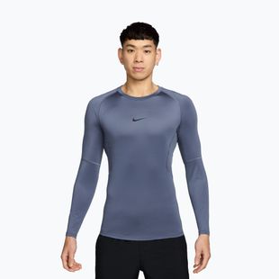 Vyriški treniruočių marškinėliai ilgomis rankovėmis Nike Pro Dri-Fit Tight Fitness diffused blue/black