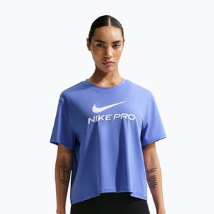 Moteriški treniruočių marškinėliai Nike Pro Dri-Fit Loose sapphire/white