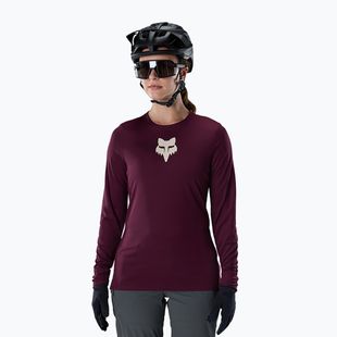 Moteriški dviračių marškinėliai ilgomis rankovėmis Fox Racing Ranger Fox Head LS dark maroon