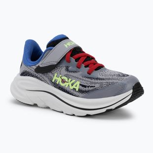 Vaikiški bėgimo batai HOKA Clifton 10 foggy grey/black