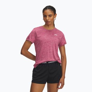Moteriški treniruočių marškinėliai Under Armour Tech Twist fuchsia dusk/white