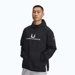 Vyriškas džemperis Under Armour Unstoppable Woven Hoodie black/white