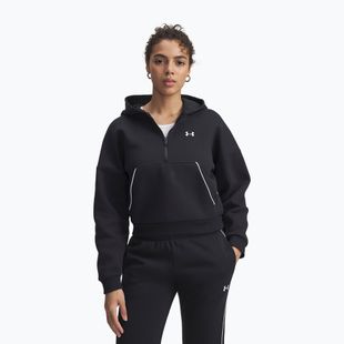Moteriškas džemperis Under Armour Rival Fleece Piped HZ Hoodie black/white