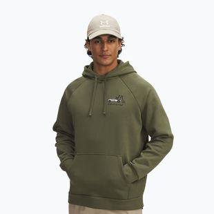 Vyriškas džemperis Under Armour Rival Fleece HBR Logo Hoodie marine od green/stone