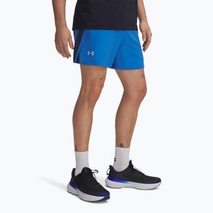 Vyriški bėgimo šortai Under Armour Launch 5" blue atlantis/washed navy/reflective