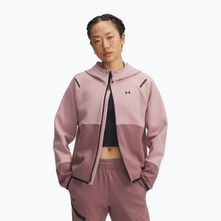 Moteriškas džemperis Under Armour Unstoppable Fleece HZ tourmaline pink/maroon mist/black