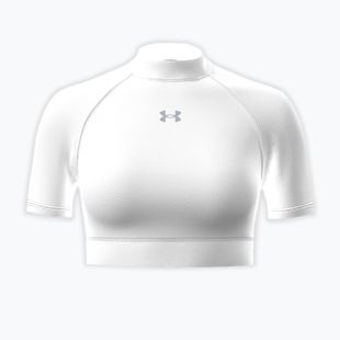 Moteriški treniruočių marškinėliai Under Armour HeatGear Crop Mock white/halo gray