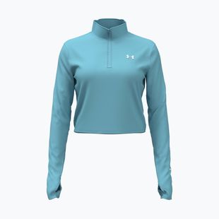 Moteriški treniruočių marškinėliai ilgomis rankovėmis Under Armour Tech Branded 1/2 Zip blue haze/lumos lime/white
