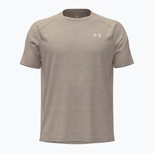 Vyriški treniruočių marškinėliai Under Armour Tech Textured timberwolf taupe/white