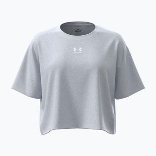 Moteriški treniruočių marškinėliai Under Armour Rival Boxy Tee Solid distant gray medium heather/white