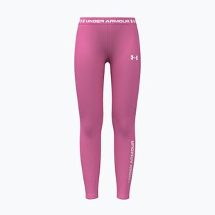Vaikiškos tamprės Under Armour HeatGear Branded Leggings pink frenzy/white