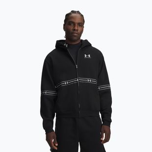 Vyriškas džemperis Under Armour Icon Fleece Taped Full Zip ultimate black/white