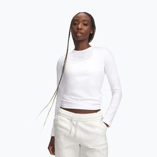 Moteriški treniruočių marškinėliai ilgomis rankovėmis Under Armour ColdGear Crew white/halo gray