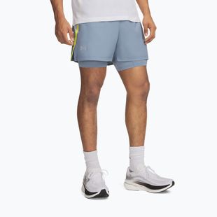 Vyriški bėgimo šortai Under Armour Launch 5" 2IN1 Shorts blue wind/blue fog/reflective