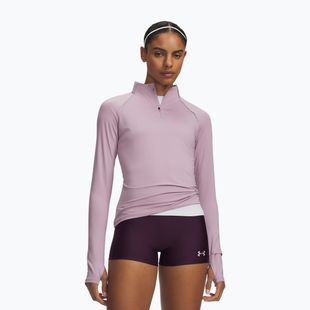 Moteriškas bėgimo džemperis Under Armour Velociti Half Zip mauve pink/reflective