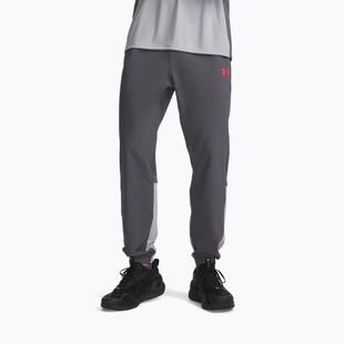 Vyriškos treniruočių kelnės Under Armour Tech Utility Woven Pants castlerock/mod gray/racer red