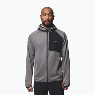 Vyriškas džemperis Columbia Triple Canyon Grid Fleece Hooded Full Zip II city grey/black