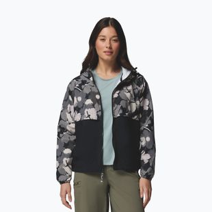 Moteriška vėjui atspari striukė Columbia Spire Valley Printed Windbreaker black ikatbloom print/black