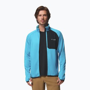 Vyriškas žygio džemperis Columbia Triple Canyon Grid Fleece Full Zip II compass blue heather/black