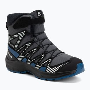 Vaikiški turistiniai batai Salomon XA Pro V8 Winter Waterproof turbulence / black / dark blue