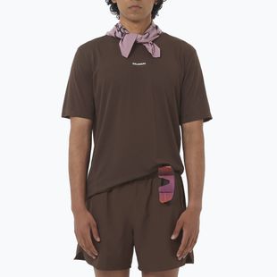 Vyriški bėgimo marškinėliai Salomon Shakeout Core cofee bean