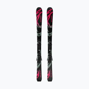 Vaikiškos kalnų slidės + apkaustai Salomon QST Jr Black M + L6 GW black/neon punch