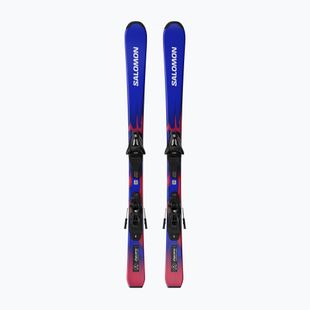 Vaikiškos kalnų slidės + apkaustai Salomon Equipe Jr S + C5 GW race blue/equipe red