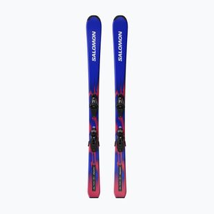 Vaikiškos kalnų slidės + apkaustai Salomon Equipe Jr M + C5 GW race blue/equipe red