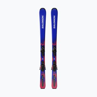 Vaikiškos kalnų slidės + apkaustai Salomon Equipe Jr M + L6 GW race blue/equipe red