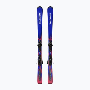 Vaikiškos kalnų slidės + apkaustai Salomon Equipe MT JR + L6 GW race blue/equipe red