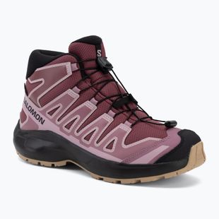 Vaikiški turistiniai batai Salomon XA Pro Mid Waterproof nocturne/dusky orchid