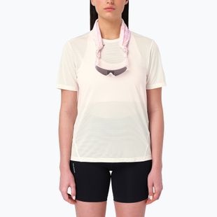 Moteriški bėgimo marškinėliai Salomon Shakeout Core GFX SS Tee whisper white/pink frosting