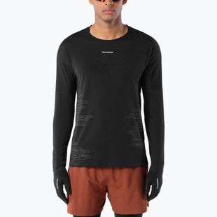 Vyriški bėgimo marškinėliai su ilgomis rankovėmis  Salomon Sense Aero GFX Tee LS deep black/black beauty