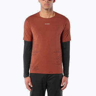 Vyriški bėgimo marškinėliai Salomon Sense Aero GFX Tee SS burnt umber/coffee bean