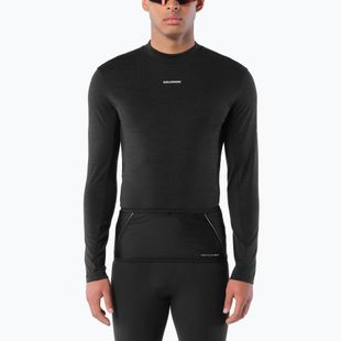 Vyriški bėgimo marškinėliai su ilgomis rankovėmis  Salomon Sense Merino Tee LS deep black