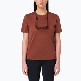 Moteriški bėgimo marškinėliai Salomon Shakeout Core SS Tee burnt umber
