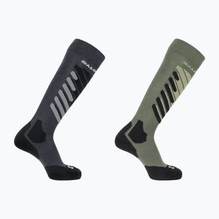 Slidinėjimo kojinės Salomon S/Access 2-Pack anthracite/deep lichen green