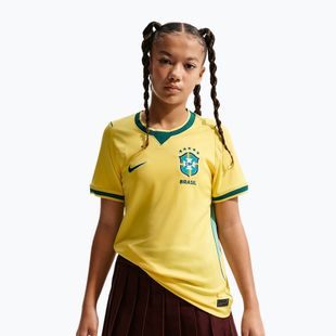 Vaikiški futbolo marškinėliai Nike Brazil 2026 Stadium Home Soccer Replica canary/light menta/geode teal