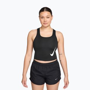 Moteriški bėgimo marškinėliai Nike Swoosh Run Dri-Fit black/white
