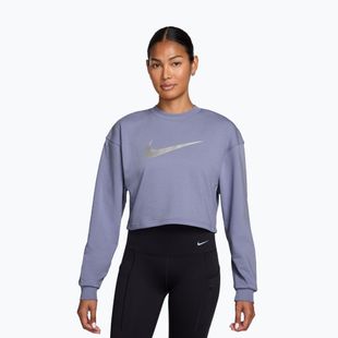 Moteriškas treniruočių džemperis Nike Pro Dri-Fit Crew Neck iron purple/metallic silver/white