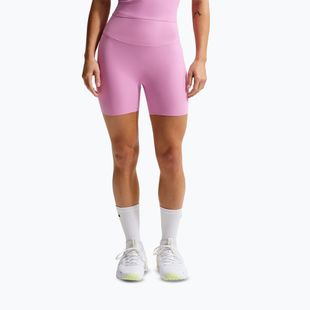 Moteriški šortai Nike Zenvy High Waisted Biker 5" light magenta/white