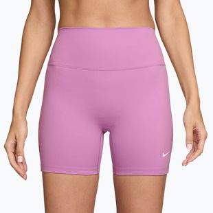 Moteriški šortai Nike One High-Waisted Biker 5" light magenta/white