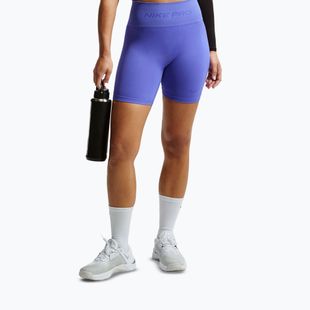 Moteriški šortai Nike Pro Seamless High-Waisted Biker 5" sapphire