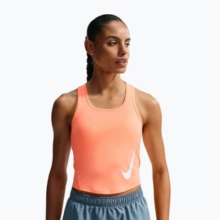 Moteriški bėgimo marškinėliai Nike Swoosh Run Dri-Fit orange pulse/photon dust/white