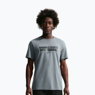 Vyriški treniruočių marškinėliai Nike Dri-Fit Winning smoke grey/black/black