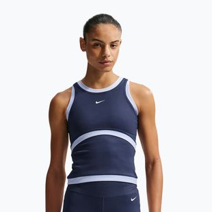 Moteriški treniruočių marškinėliai Nike One Dri-Fit midnight navy/hydrogen blue/white