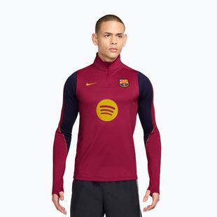 Vyriškas futbolo džemperis Nike FC Barcelona Strike Soccer Drill Top noble red/mineral yellow/mineral yellow