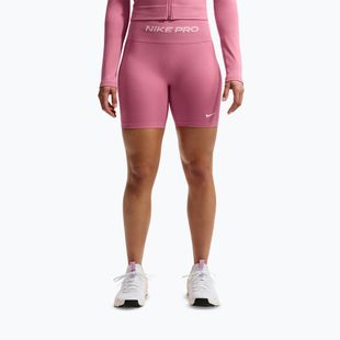 Moteriški treniruočių šortai Nike Pro Seamless High Waisted Biker 5" peony/white