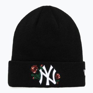 Moteriška žieminė kepurė New Era Sequin Rose Beanie New York Yankees juoda